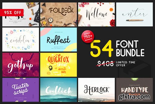 CreativeMarket Font Graphic Bundle - 95% off 585385