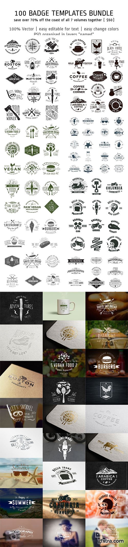 100 Badge Templates Bundle - CM 302552