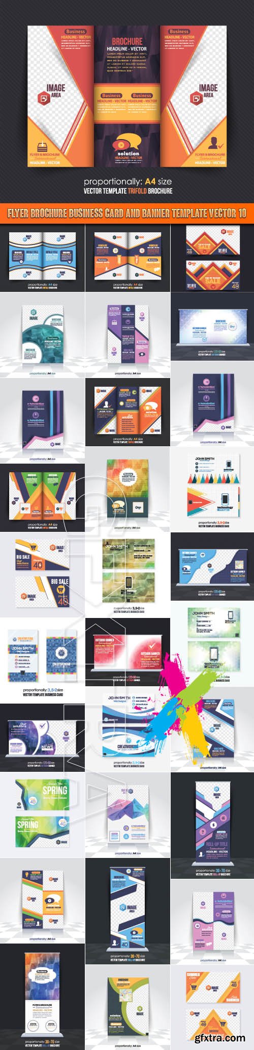 Flyer brochure business card and banner template vector 10