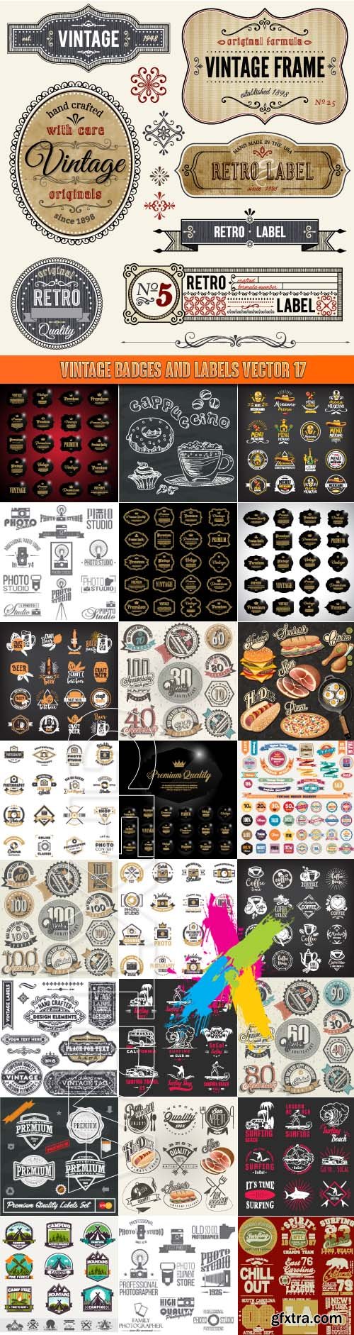 Vintage badges and labels vector 17