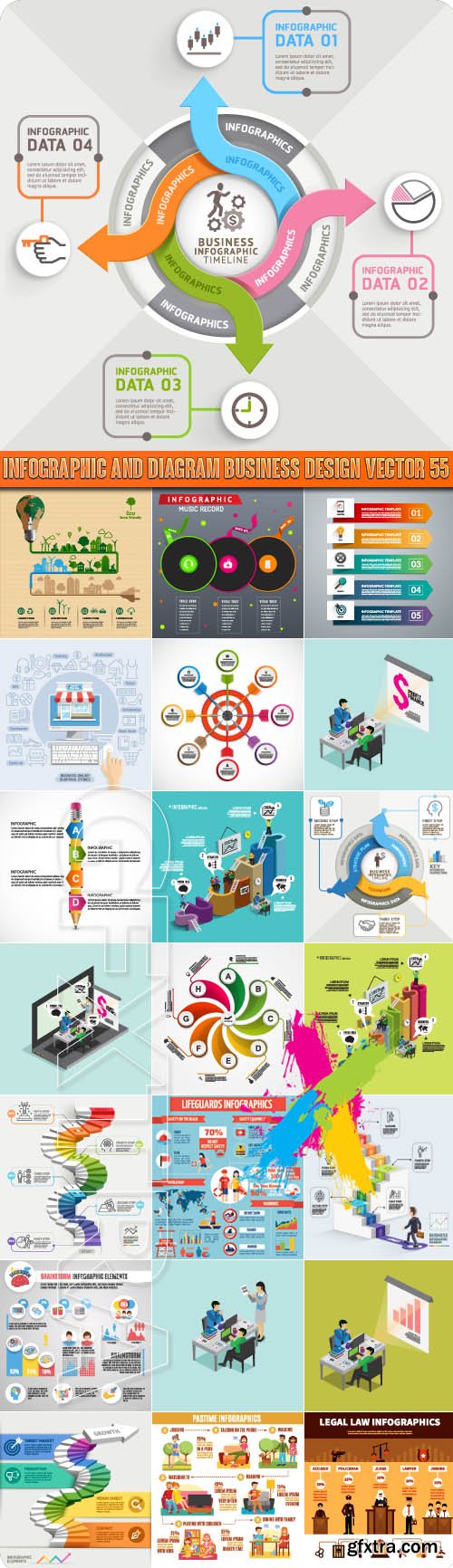 Infographic and diagram business design vector 55