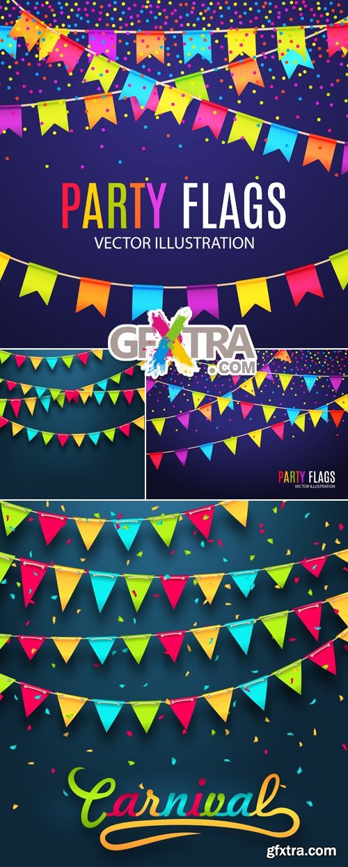 Party Flags Backgrounds Vector