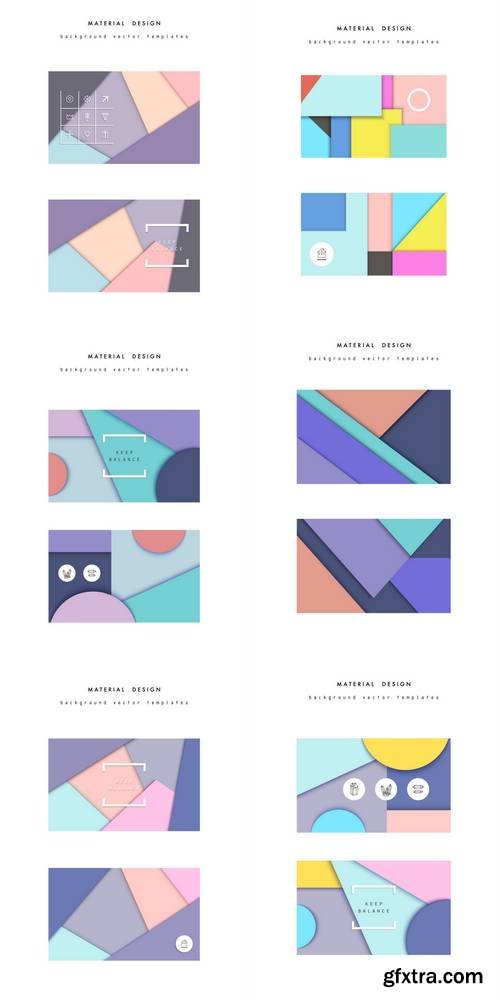 Trendy Tackgrounds in a Material Design Style - Business Templates