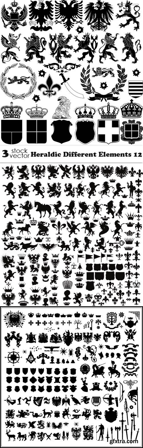 Vectors - Heraldic Different Elements 12