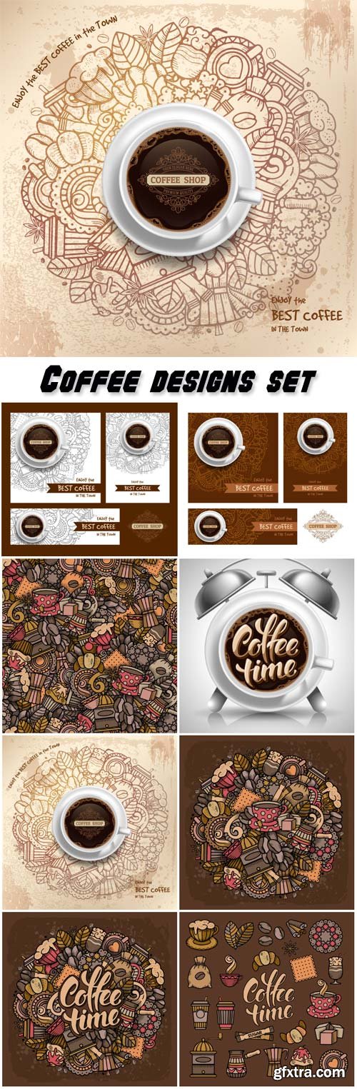 Coffee designs templates set