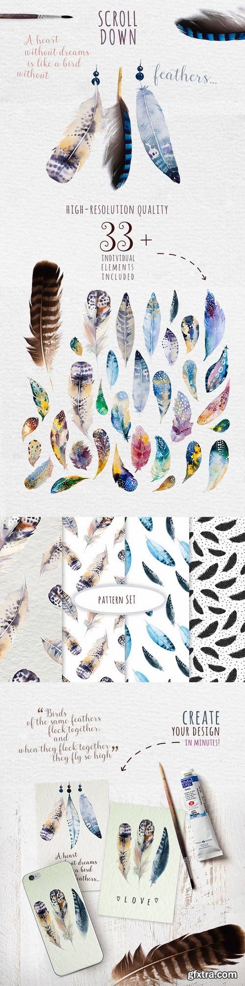 CM - Watercolor feather DIY 333218