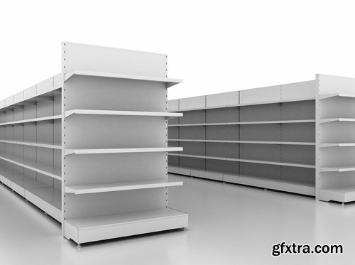 Collection of 3D interior shop showcase stand rack shelf products 25 HQ Jpeg