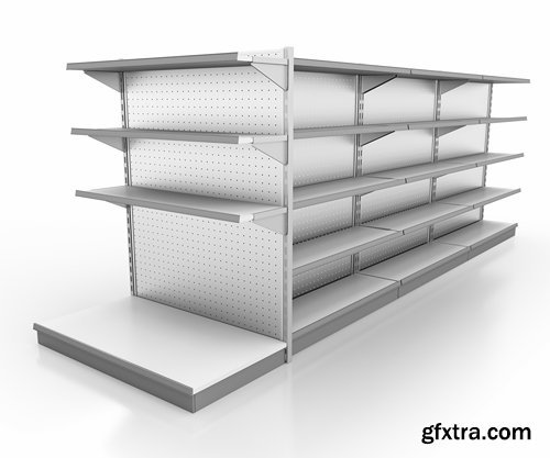 Collection of 3D interior shop showcase stand rack shelf products 25 HQ Jpeg