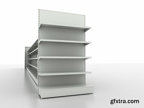 Collection of 3D interior shop showcase stand rack shelf products 25 HQ Jpeg