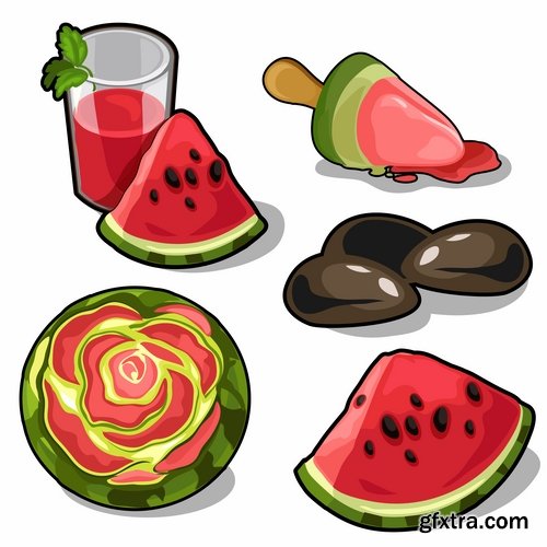 Collection of different food icon vector image 25 EPS