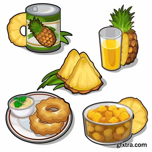 Collection of different food icon vector image 25 EPS