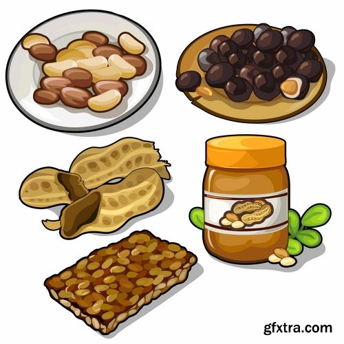 Collection of different food icon vector image 25 EPS