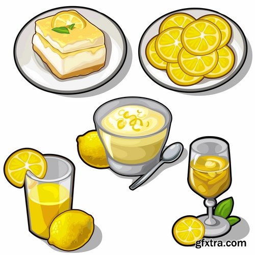 Collection of different food icon vector image 25 EPS