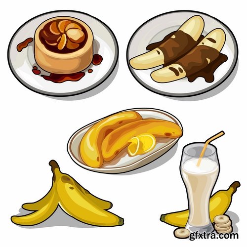 Collection of different food icon vector image 25 EPS