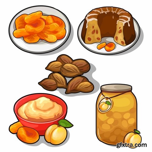 Collection of different food icon vector image 25 EPS