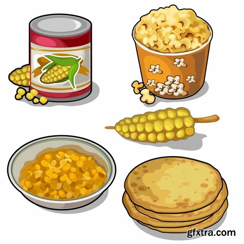 Collection of different food icon vector image 25 EPS