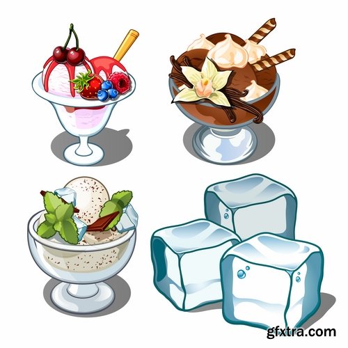 Collection of different food icon vector image 25 EPS