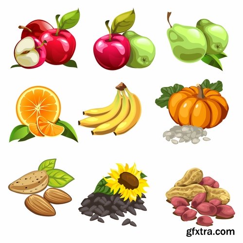 Collection of different food icon vector image 25 EPS