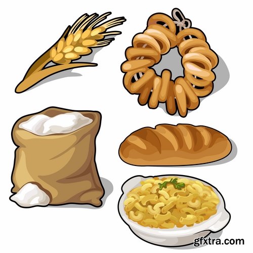 Collection of different food icon vector image 25 EPS