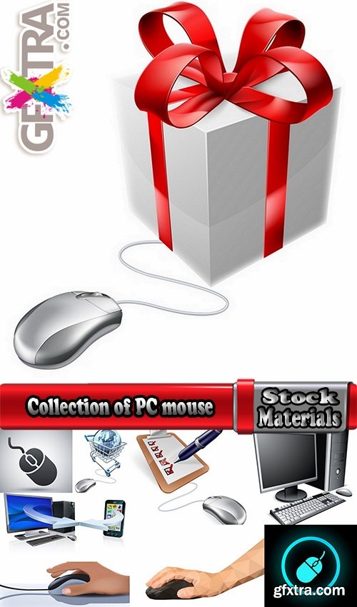 Collection of PC computer mouse vector image 25 EPS