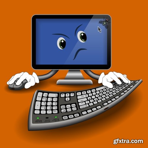 Collection of PC computer mouse vector image 25 EPS