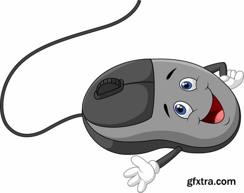 Collection of PC computer mouse vector image 25 EPS