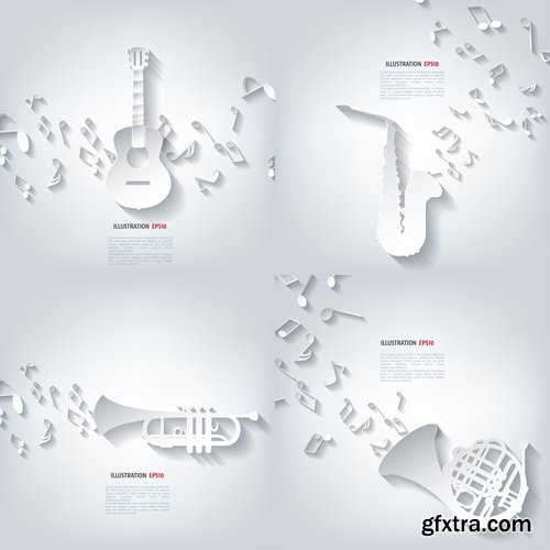 Collection of note book music stan music background is a vector image 25 EPS