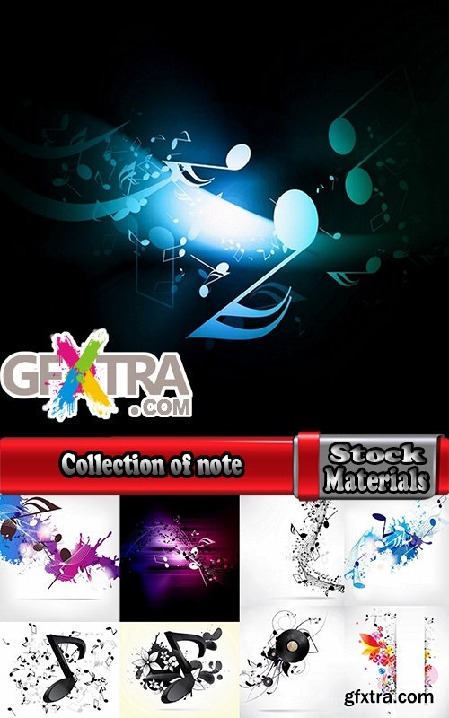 Collection of note book music stan music background is a vector image 25 EPS