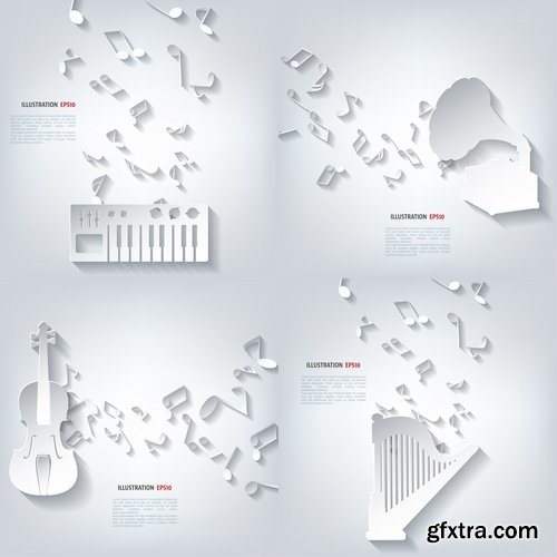 Collection of note book music stan music background is a vector image 25 EPS