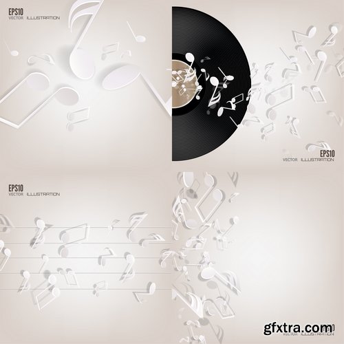 Collection of note book music stan music background is a vector image 25 EPS