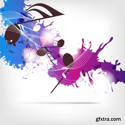 Collection of note book music stan music background is a vector image 25 EPS