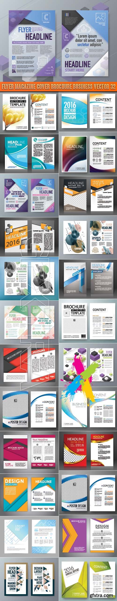 Flyer magazine cover brochure business vector 32