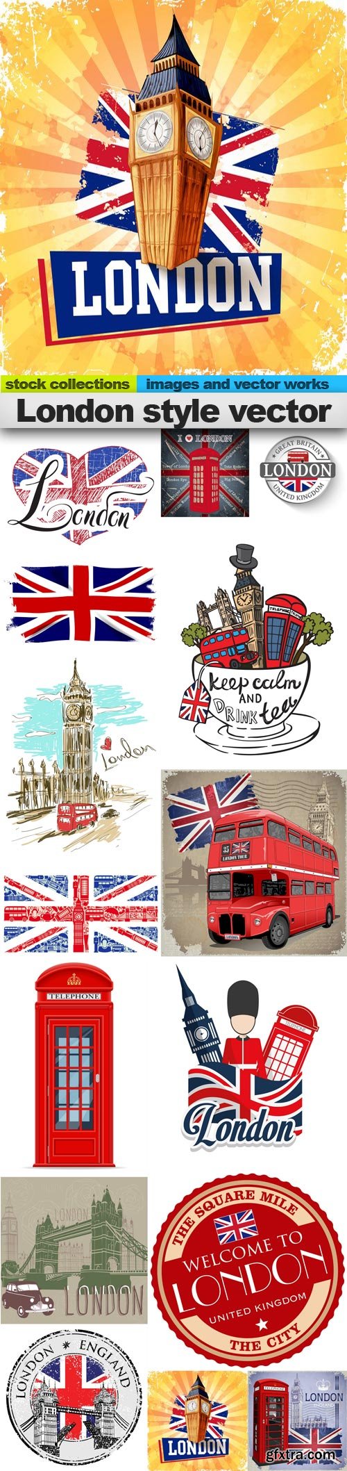 London style vector, 15 x EPS