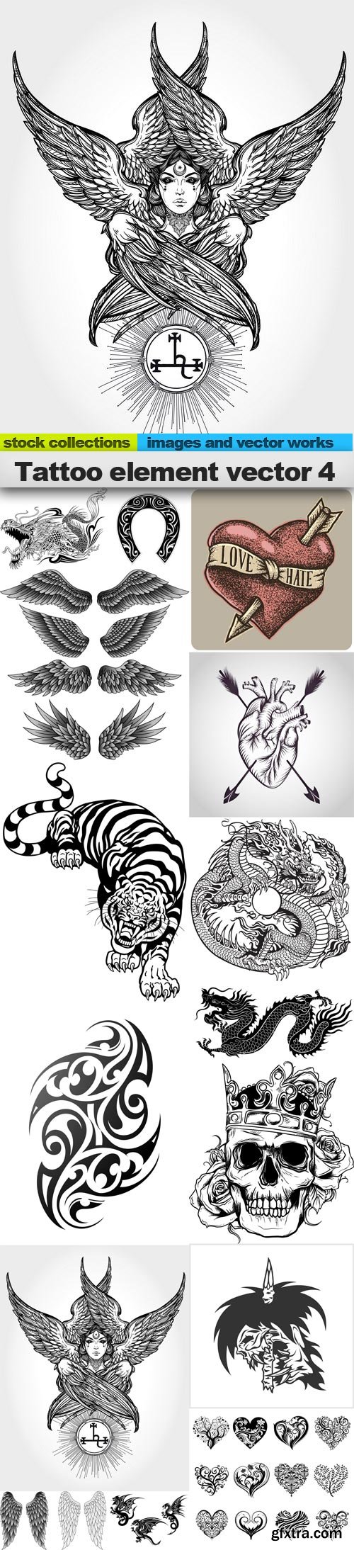 Tattoo element vector 4, 15 x EPS