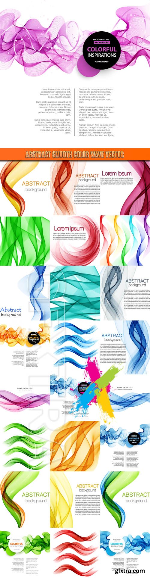 Abstract smooth color wave vector