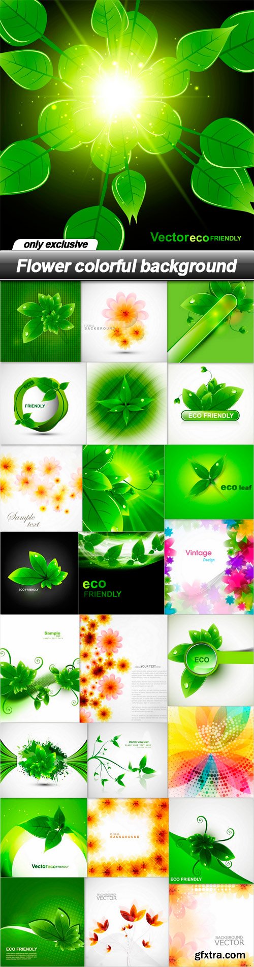 Flower colorful background - 25 EPS