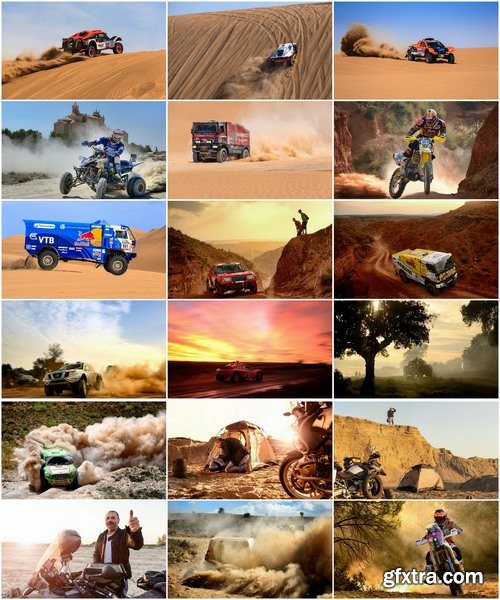 Collection of Dakar desert race truck off-road dust 25 HQ Jpeg