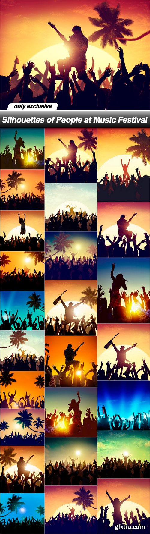 Silhouettes of People at Music Festival - 25 UHQ JPEG