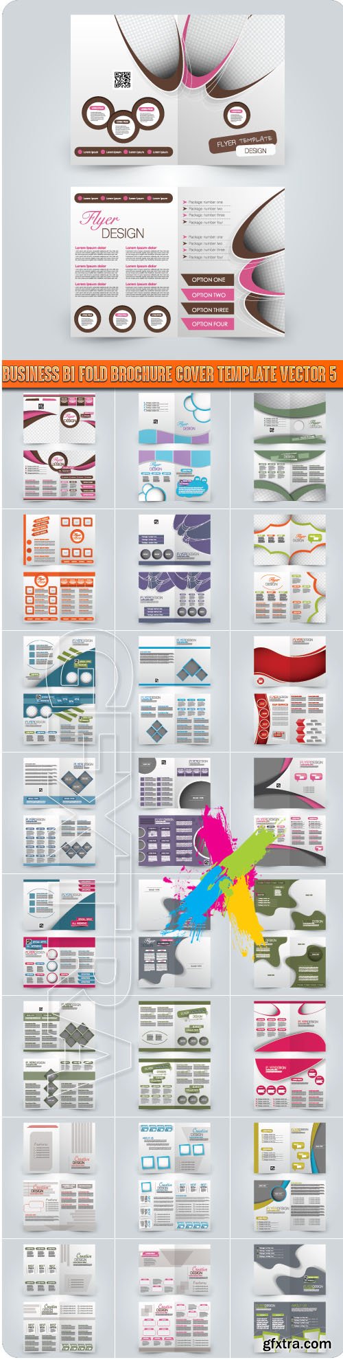 Business bi fold brochure cover template vector 5