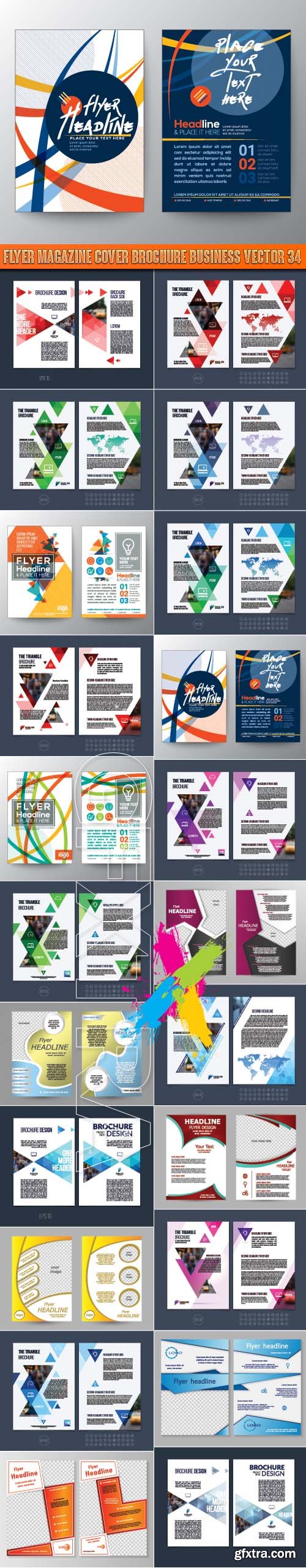 Flyer magazine cover brochure business vector 34