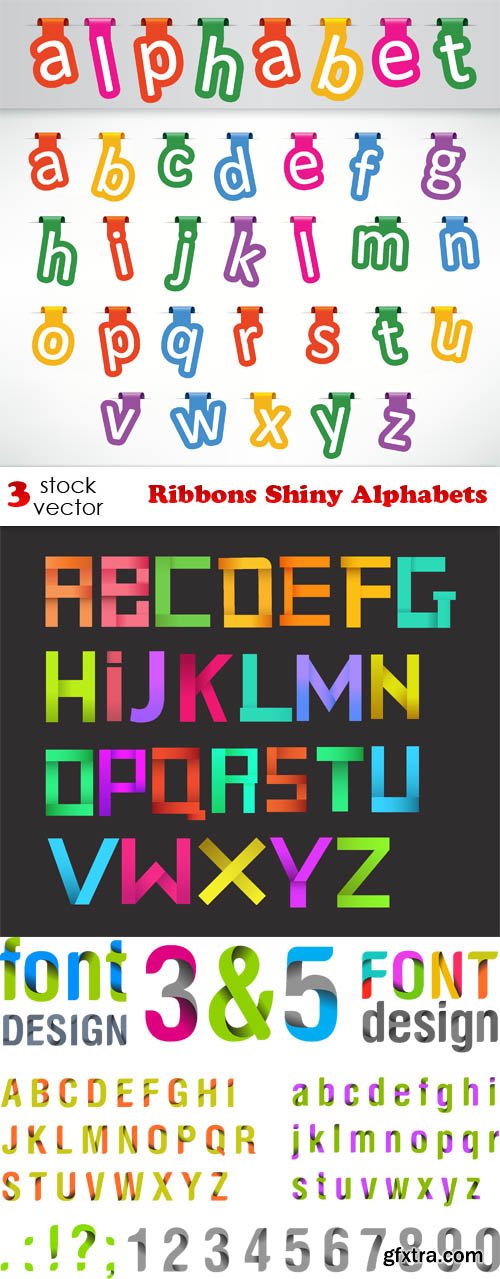 Vectors - Ribbons Shiny Alphabets