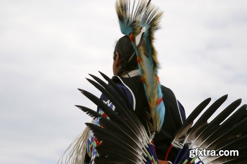 Collection of American Indian Native War Paint face feathers on his head 25 HQ Jpeg