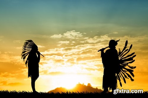 Collection of American Indian Native War Paint face feathers on his head 25 HQ Jpeg