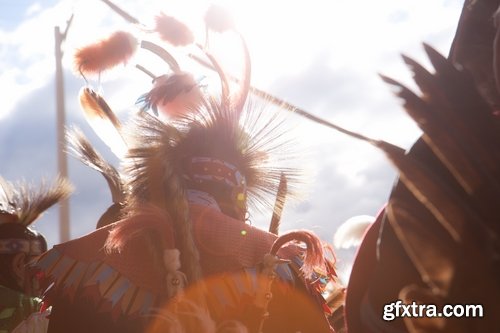 Collection of American Indian Native War Paint face feathers on his head 25 HQ Jpeg