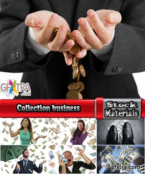 Collection business businessman cash prize gift money falling from the sky 25 HQ Jpeg