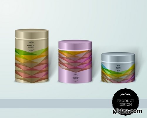 Collection of plastic bottle packaging tube container for perfume vector image 23 EPS