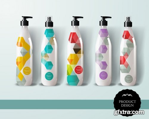 Collection of plastic bottle packaging tube container for perfume vector image 23 EPS