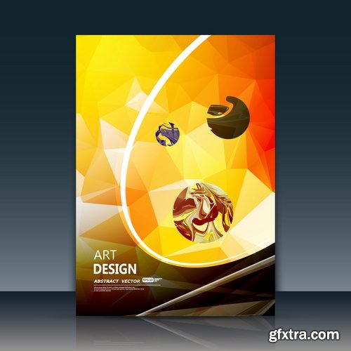 Collection of vector image flyer banner brochure business card 17-25 Eps