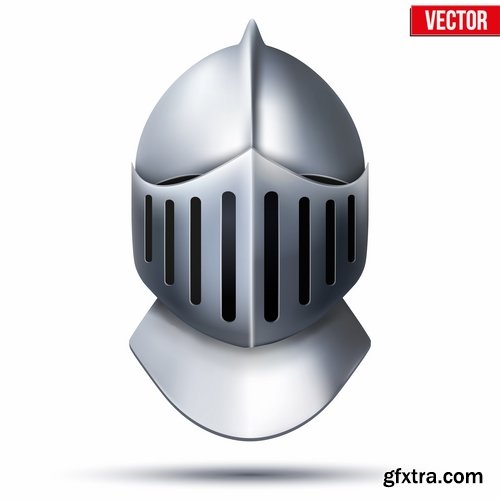 Collection of knight armor warrior horseman vector image 25 EPS