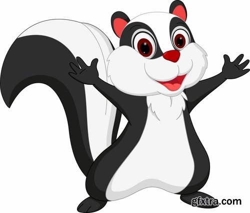 Collection skunk smell bad cartoon vector image 25 EPS